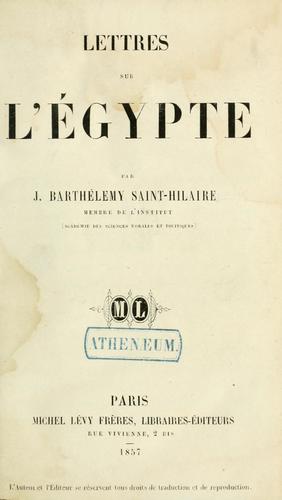 Lettres sur l'Égypte