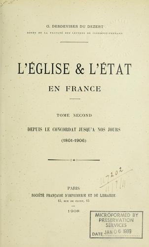 L'église & l'état en France