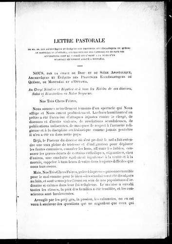 Lettre pastorale