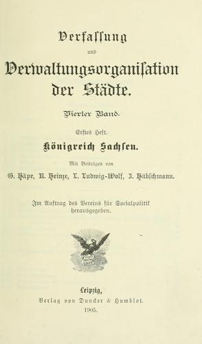Verfassung und Verwaltungsorganisation der Städte