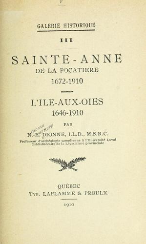 Sainte-Anne de la Pocatière, 1672-1910