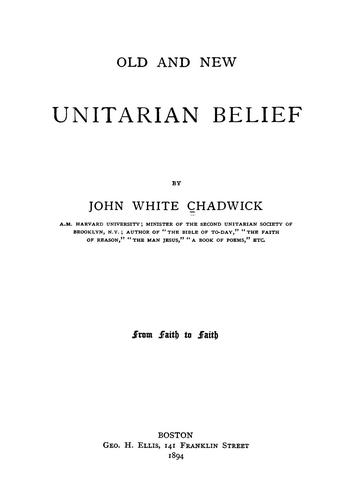 Old and new Unitarian belief