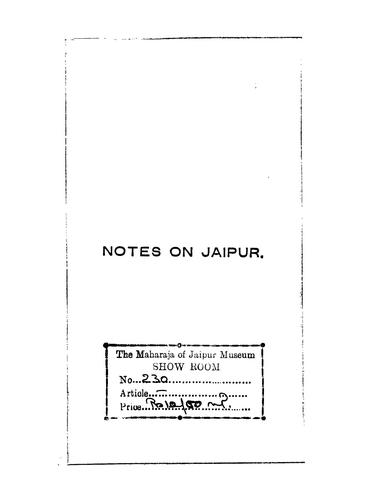 Notes on Jaipur