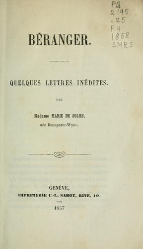 Quelques lettres inédites