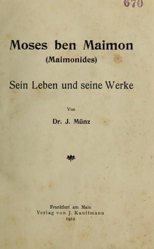 Moses ben Maimon (Maimonides)