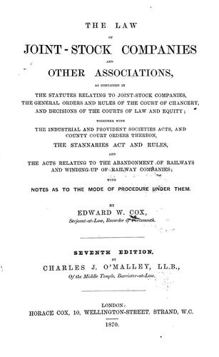 Law of joint-stock companies and other associations
