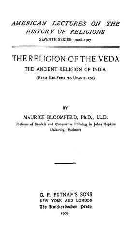 The religion of the Veda