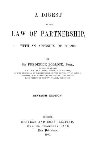A digest of the law of partnership
