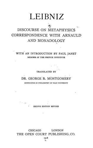 Discourse on metaphysics