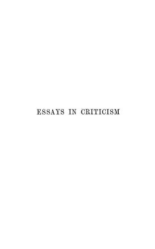 Essays in criticism