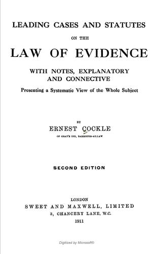 Leading cases and statutes on the law of evidence