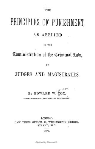 The principles of punishment