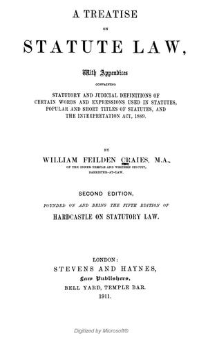 A treatise on statute law