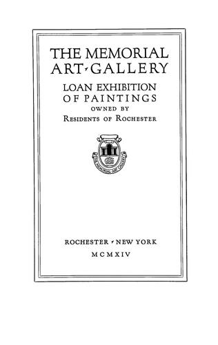 Loan exhibition of paintings owned by residents of Rochester