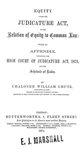 Equity under the judicature act