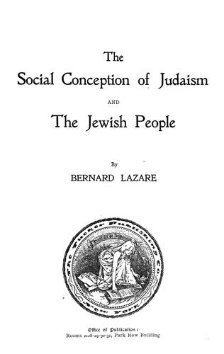 The social conception of Judaism and the Jewish people