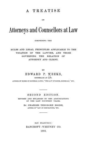 A treatise on attorneys and counsellors at law
