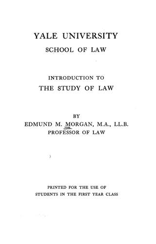 Introduction to the study of law