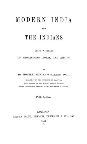 Modern India and the Indians