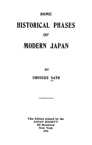 Some historical phases of modern Japan