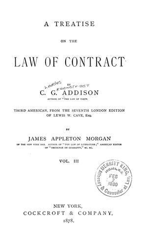 A treatise on the law of contracts