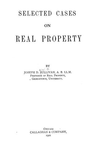 Selected cases on real property