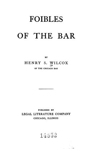 Foibles of the bar