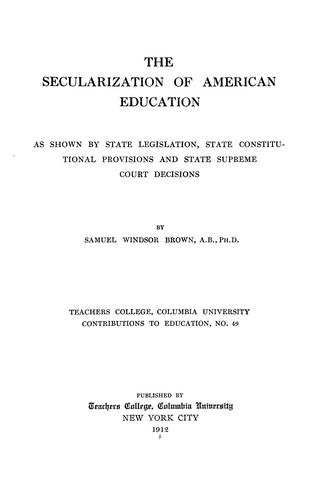 The secularization of American education
