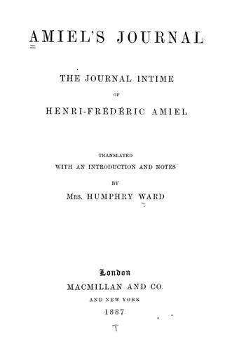 Amiel's journal