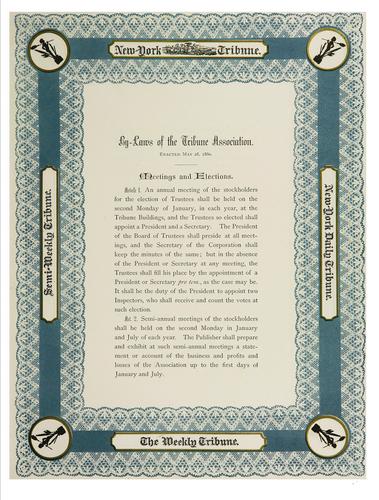 The organization and by-laws of the Tribune Association