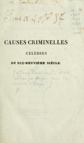 Causes criminelles célèbres du XIXe siècle