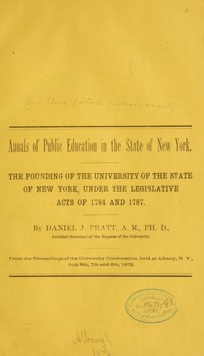 Annals of public education in the state of New York