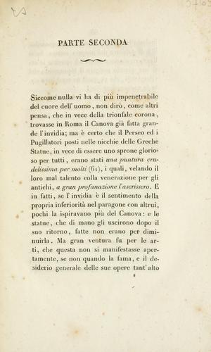 Saggio sulla vita e sulle opere di Antonio Canova