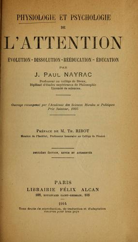 Physiologie et psychologie de l'attention