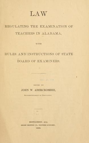 Law regulating the examination of teachers in Alabama