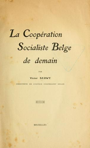 La Coopération socialiste belge de demain
