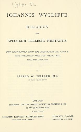 Dialogus, sive, Speculum ecclesie militantis