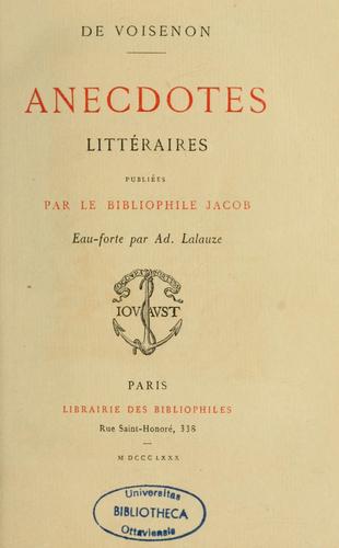Anecdotes littéraires