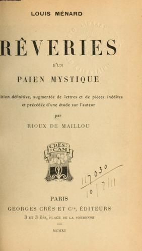 Rêveries d'un païen mystique