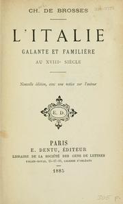 L'Italie: galante et familière au XVIIIe. siècle