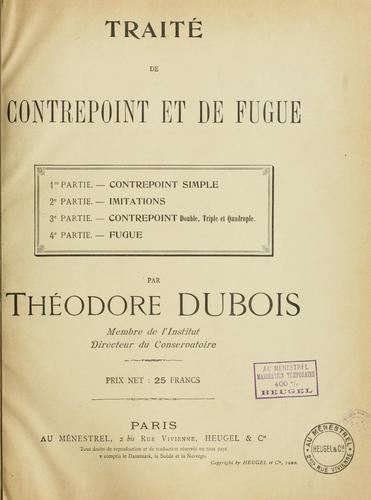 Traité de conterpoint et de fugue