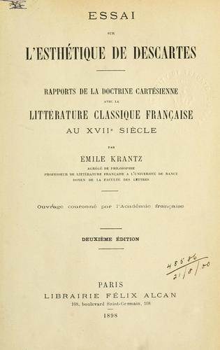 Essai sur l'esthétique de Descartes