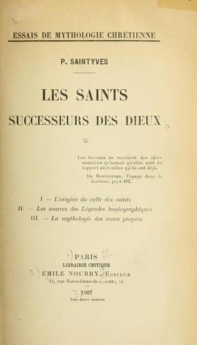 Les saints successeurs des dieux