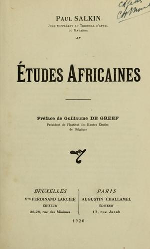 Etudes africaines