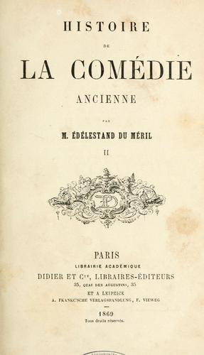 Histoire de la comédie ancienne