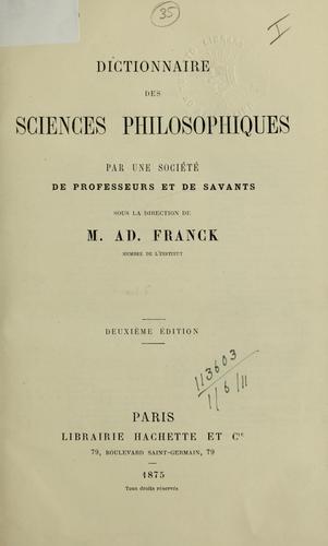 Dictionnaire des sciences philosophiques