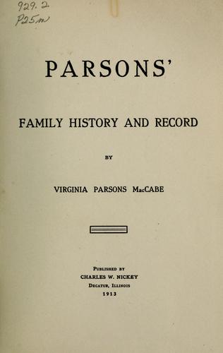 Parsons' family history and record