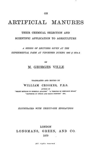 On artificial manures