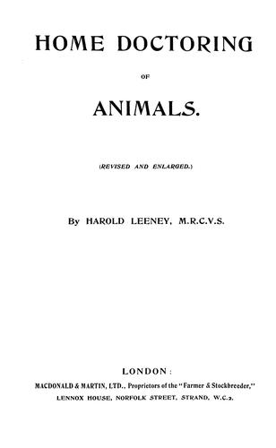 Home doctoring of animals