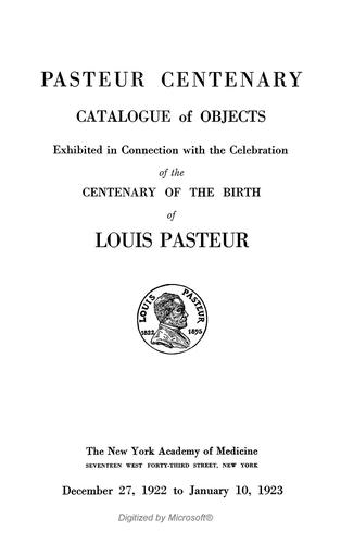 Pasteur centenary